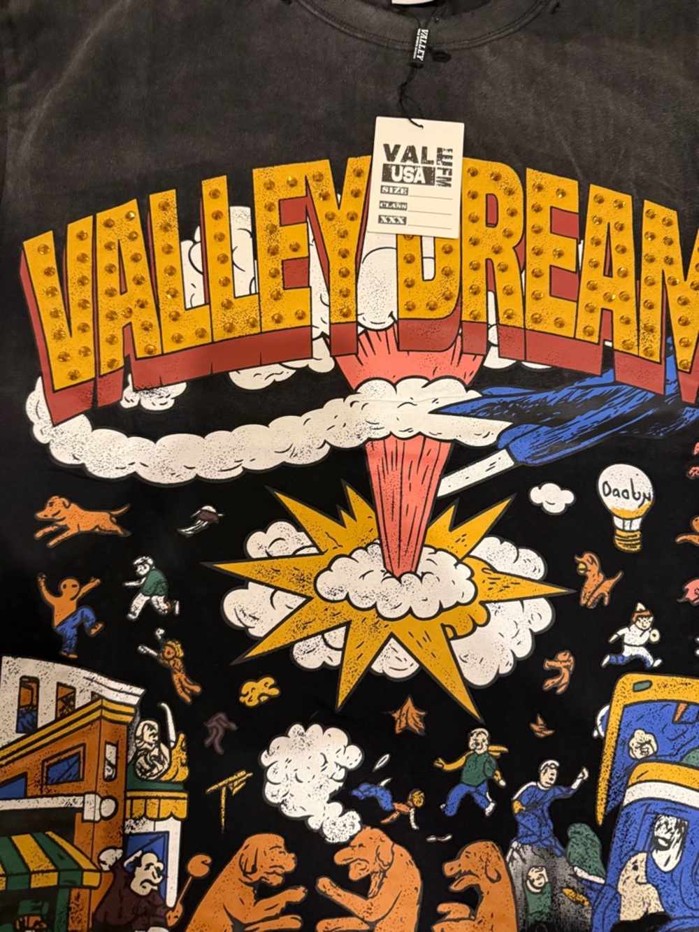 Vale USA Men's Black Graphic Short Sleeve Tee - Valley Dream